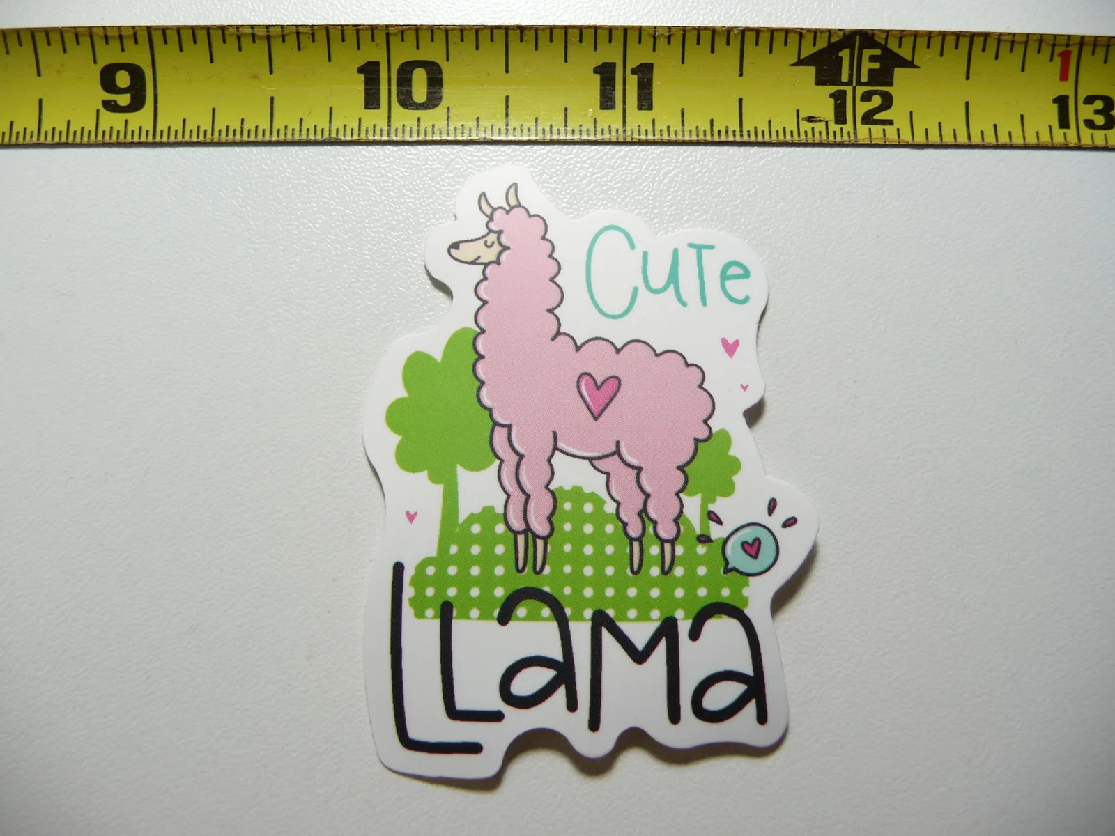 HEART LLAMA SMALL STICKER DECAL ON HILL FARM PET FUNNY
