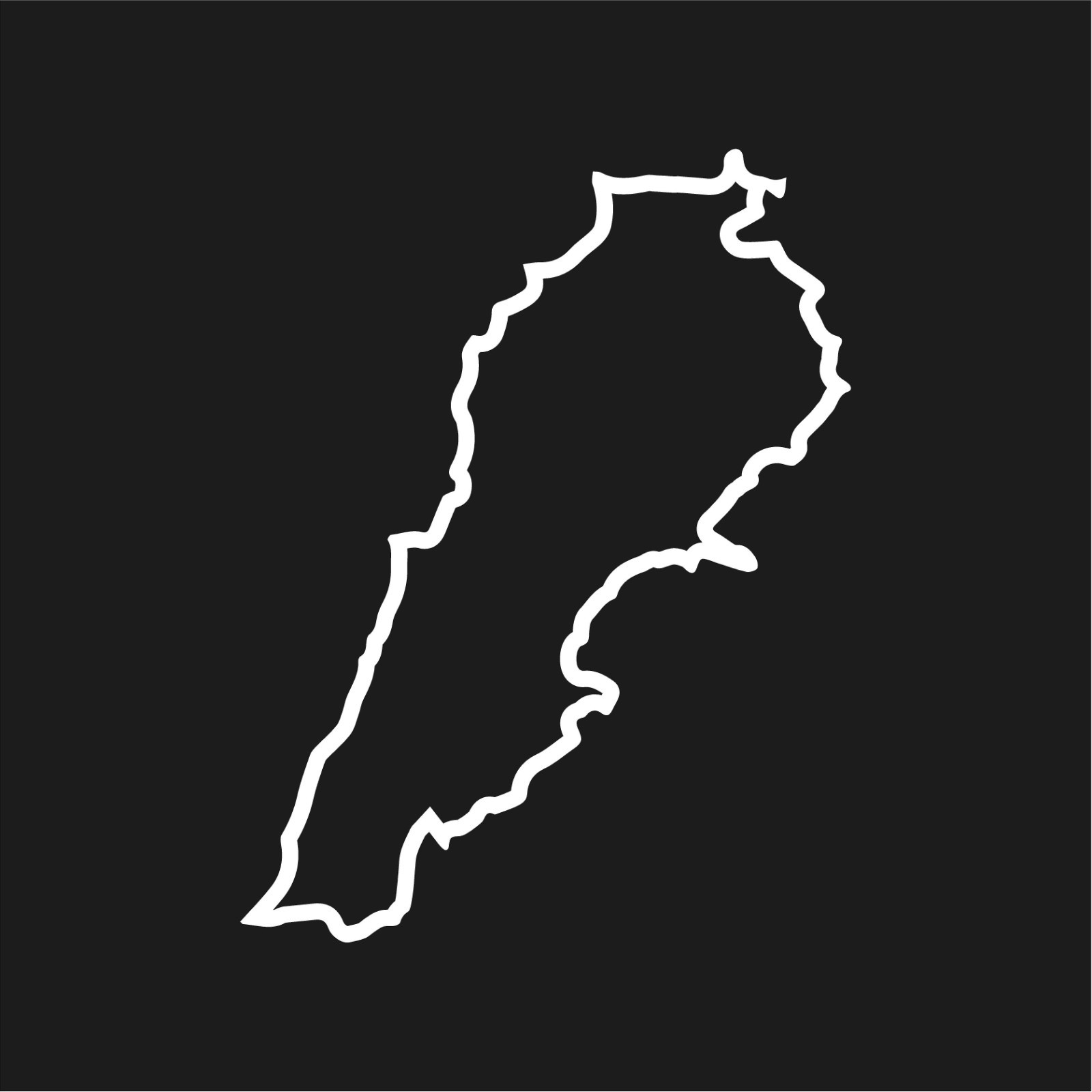 Lebanon Outline Vinyl Decal Hollow Center Lebanese Country Sticker