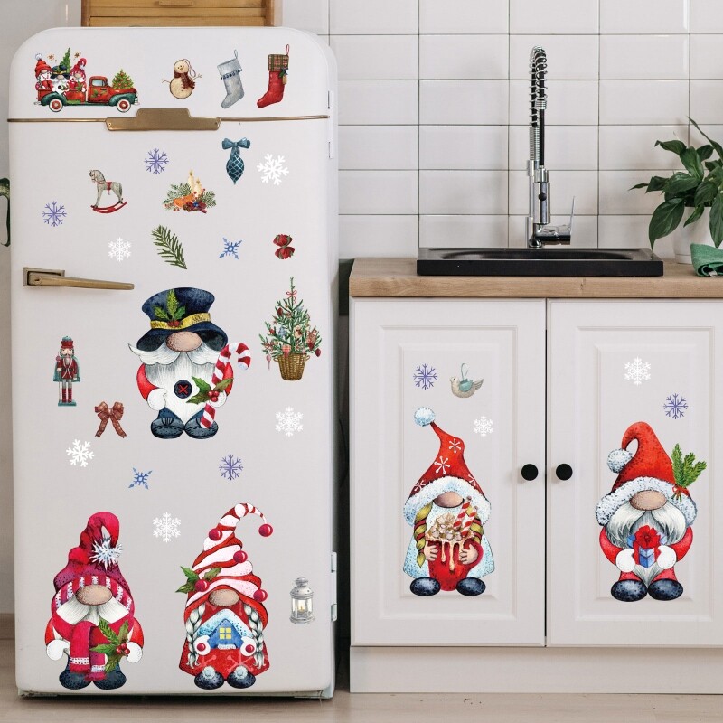 Upgrade Christmas Window Clings Decorations 9 Sheets Elves Window Stickers