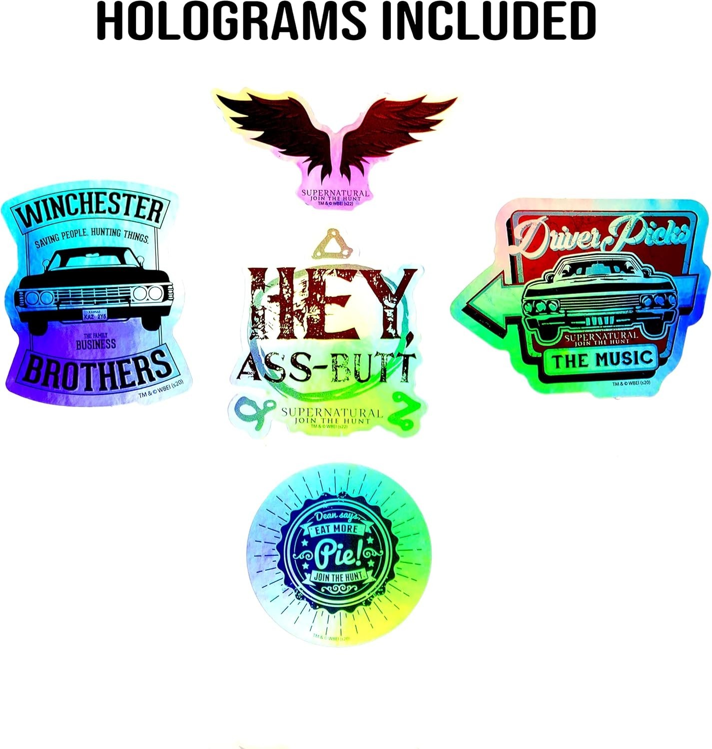 Supernatural Winchester Brothers Vinyl Sticker Pack, 60 Unique Waterproof Dec…