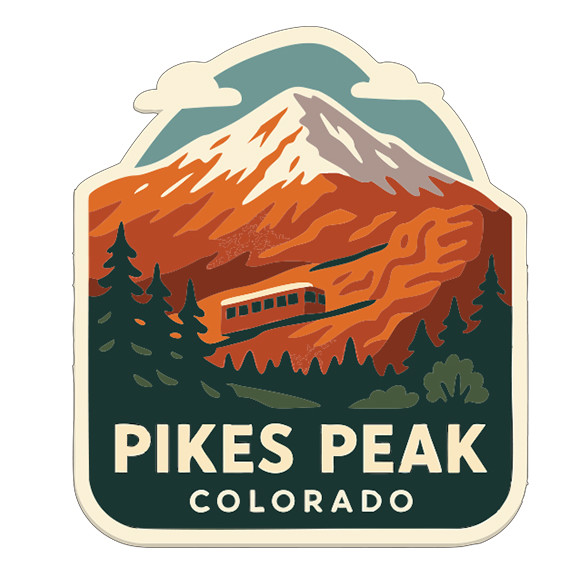 Pikes Peak Colorado Sticker Decal Vinyl Die-Cut Symbolic Landmark Design