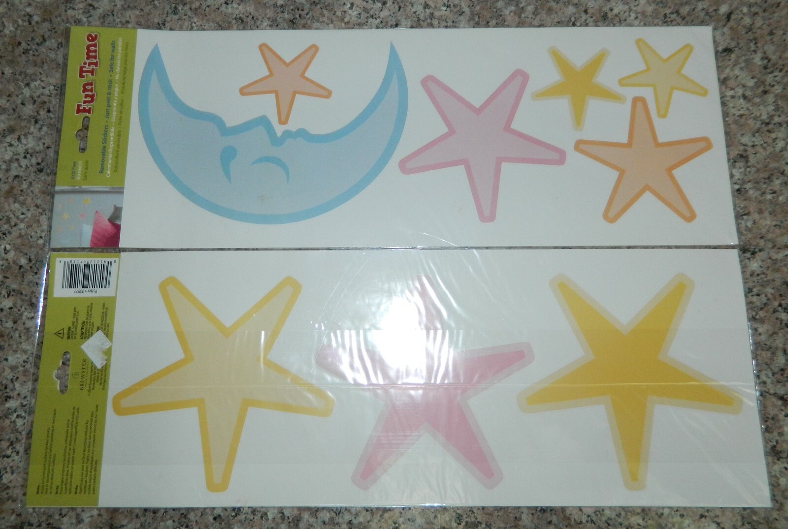 BREWSTER Removable STAR and MOON Wall Stickers Peel & Stick NEW