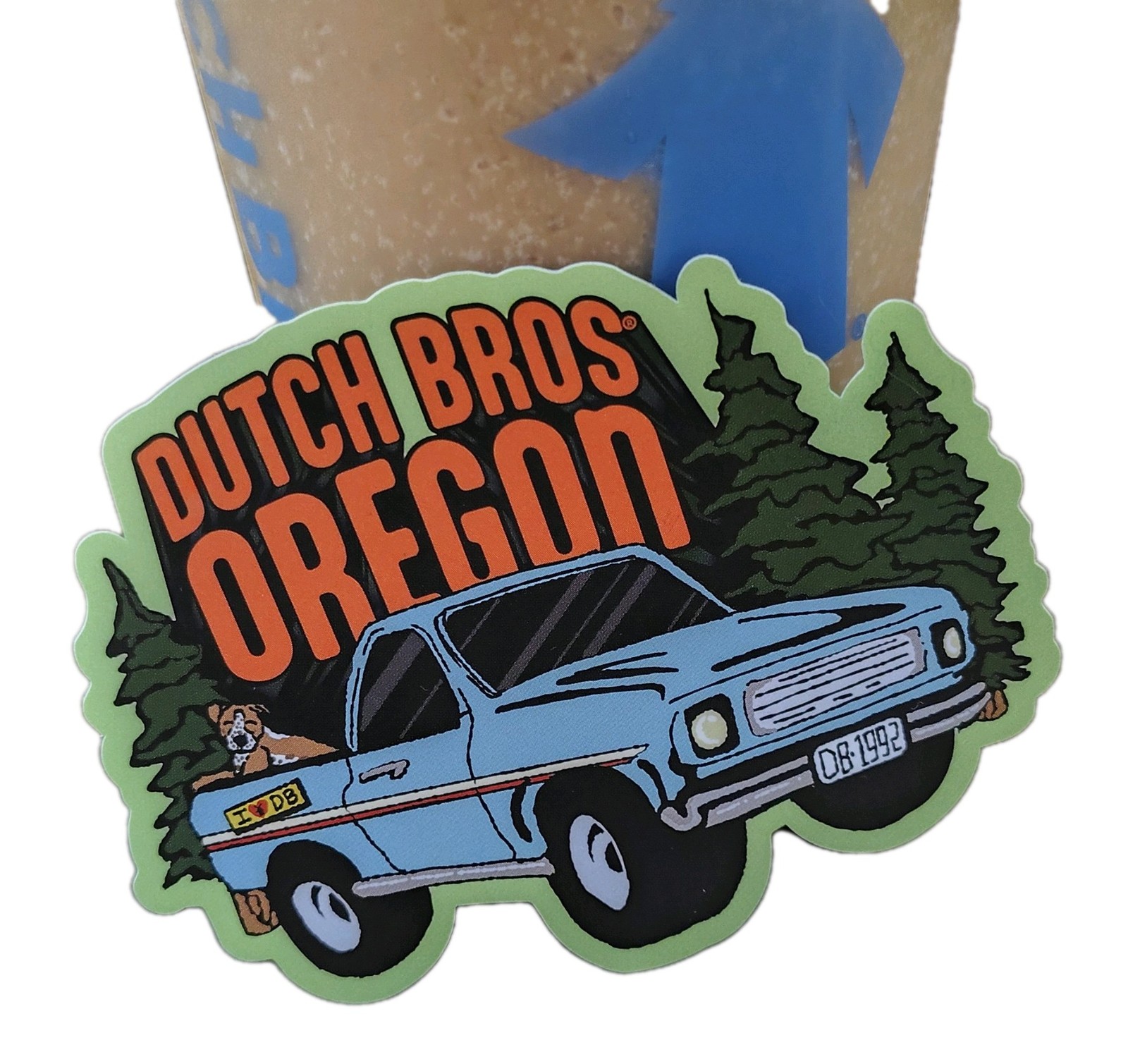 DUTCH Bros OREGON Truck & Dog STATE Sticker Drop Vinyl Sticker JUNE 10, 2026