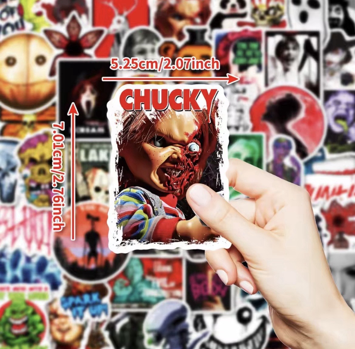 Movie Horror Films Stickers 50pk Mix Scary Killer Random Stickers FREE SHIPPING
