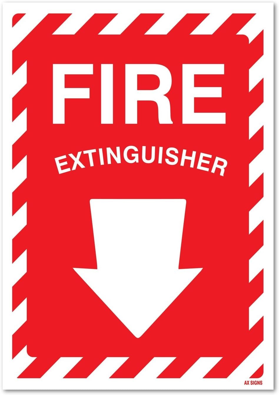 (2 Pack) Fire Extinguisher Sticker with Arrow 7 x 10 Inches
