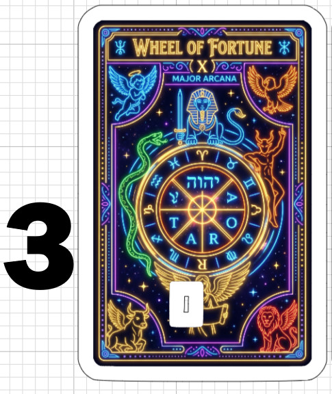 Neon Wheel Fortune Tarot Card Credit Debit ATM Skin Sticker Psychic Gift US