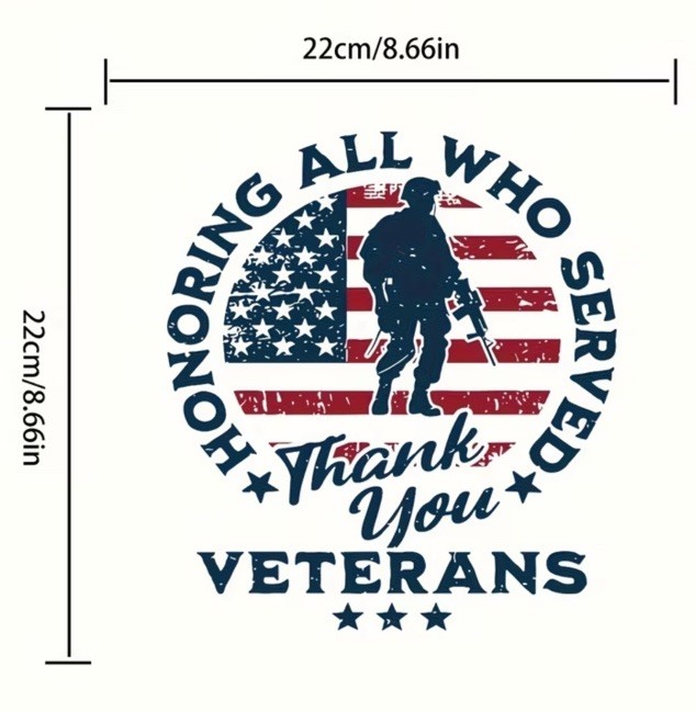Honoring All Who Served 8.6” Width DTF Print Sheet Ready To Press Heat Transfer