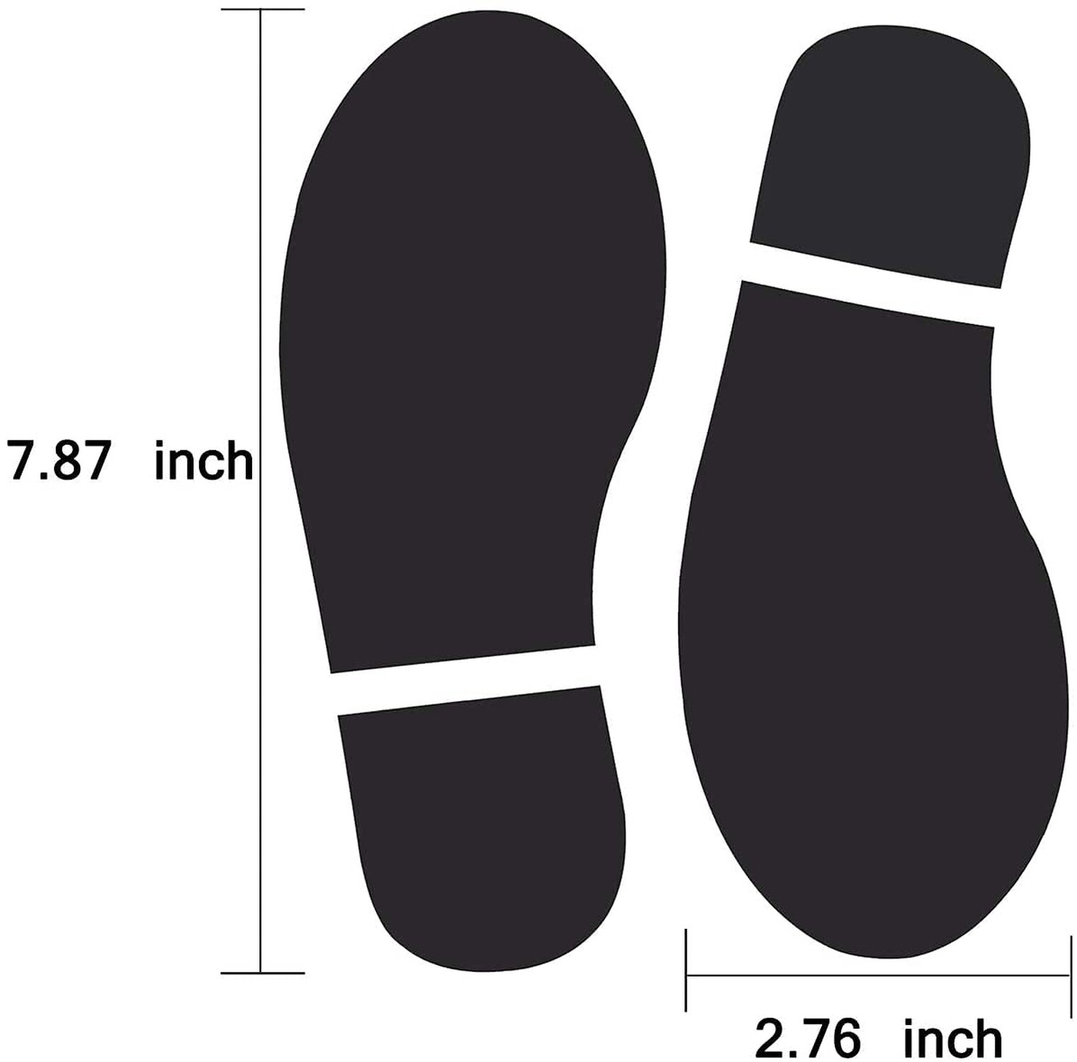 20 Pairs 40 Prints Black Shoes Footprint Stickers PVC Footprint Decals for Of…