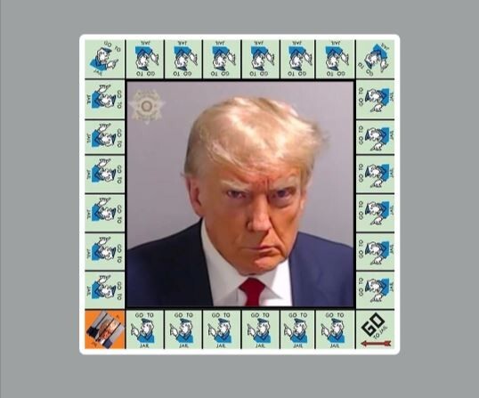 Donald Trump Mug Shot Go To Jail Die Cut Glossy Fridge Magnet