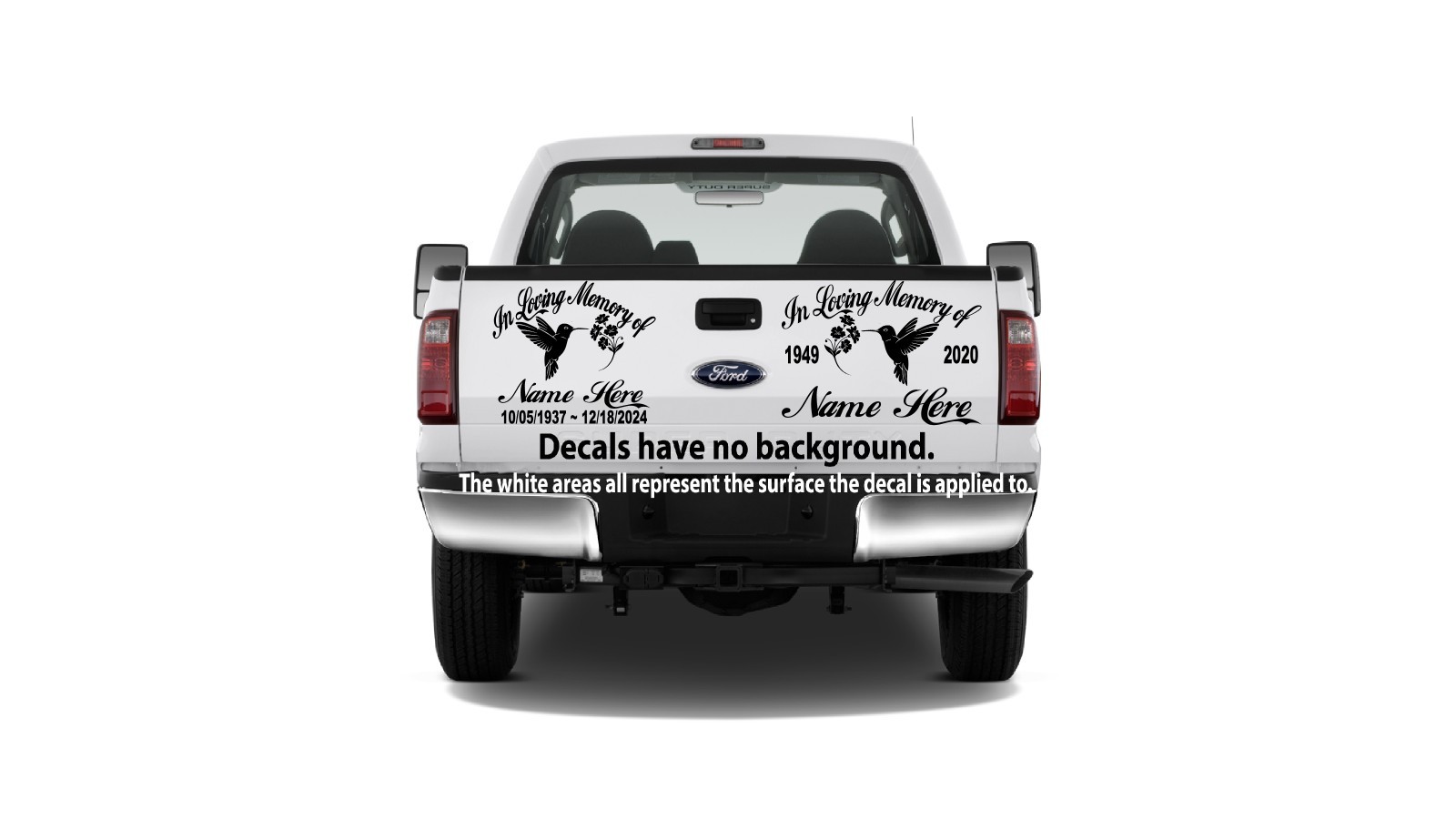 In Loving Memory Decal Hummingbird Flowers Floral Bird Car Window Vinyl Sticker