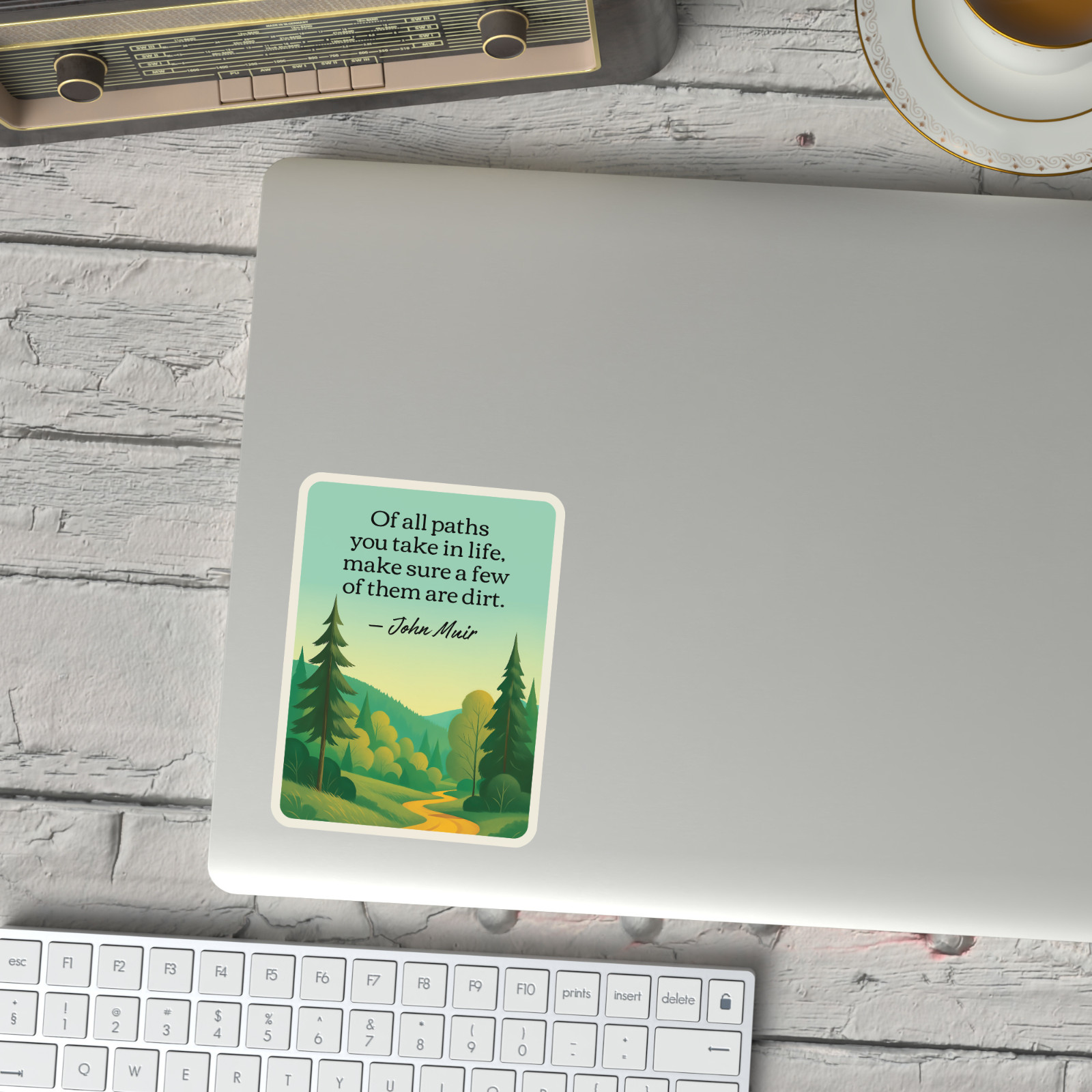John Muir Quote Sticker Hiking Nature Retro Forest Trail Vinyl Decal