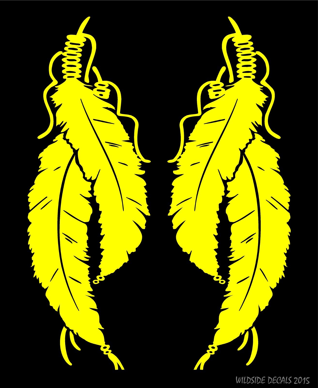 Native American Feathers Decals Detailed mirrored image decal vinyl sticker