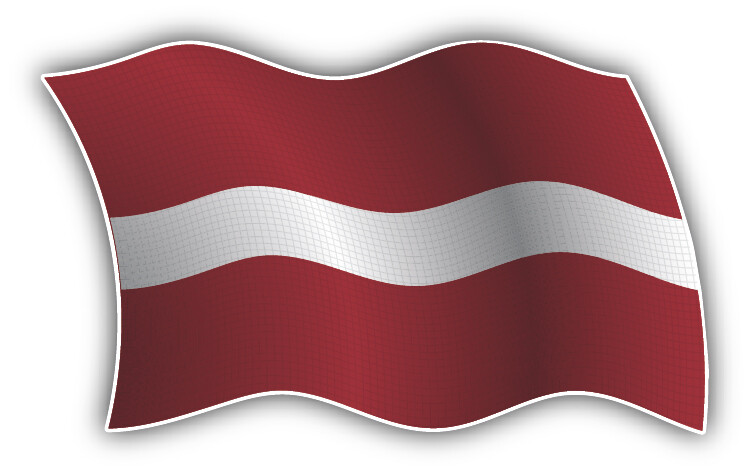 Latvia Wavy Flag Car Bumper Sticker Decal
