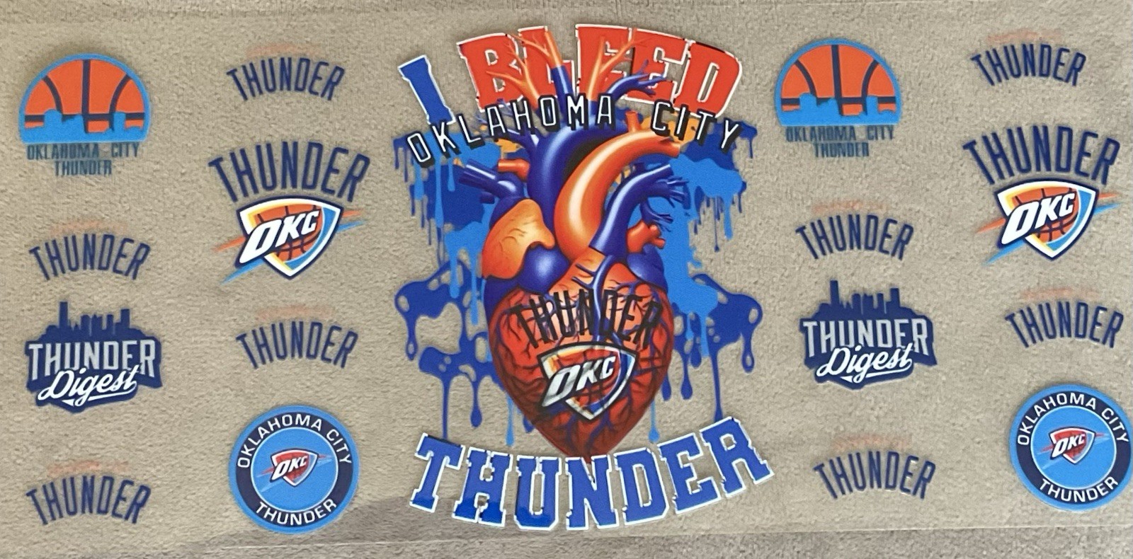 OKLAHOMA CITY Basketball Team UV DTF Vinyl Transfer Sticker Cup Wrap DIY Bottles