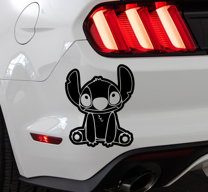 Stitch Lilo and Stitch Indoor/Outdoor Vinyl Decal Matte Black/White