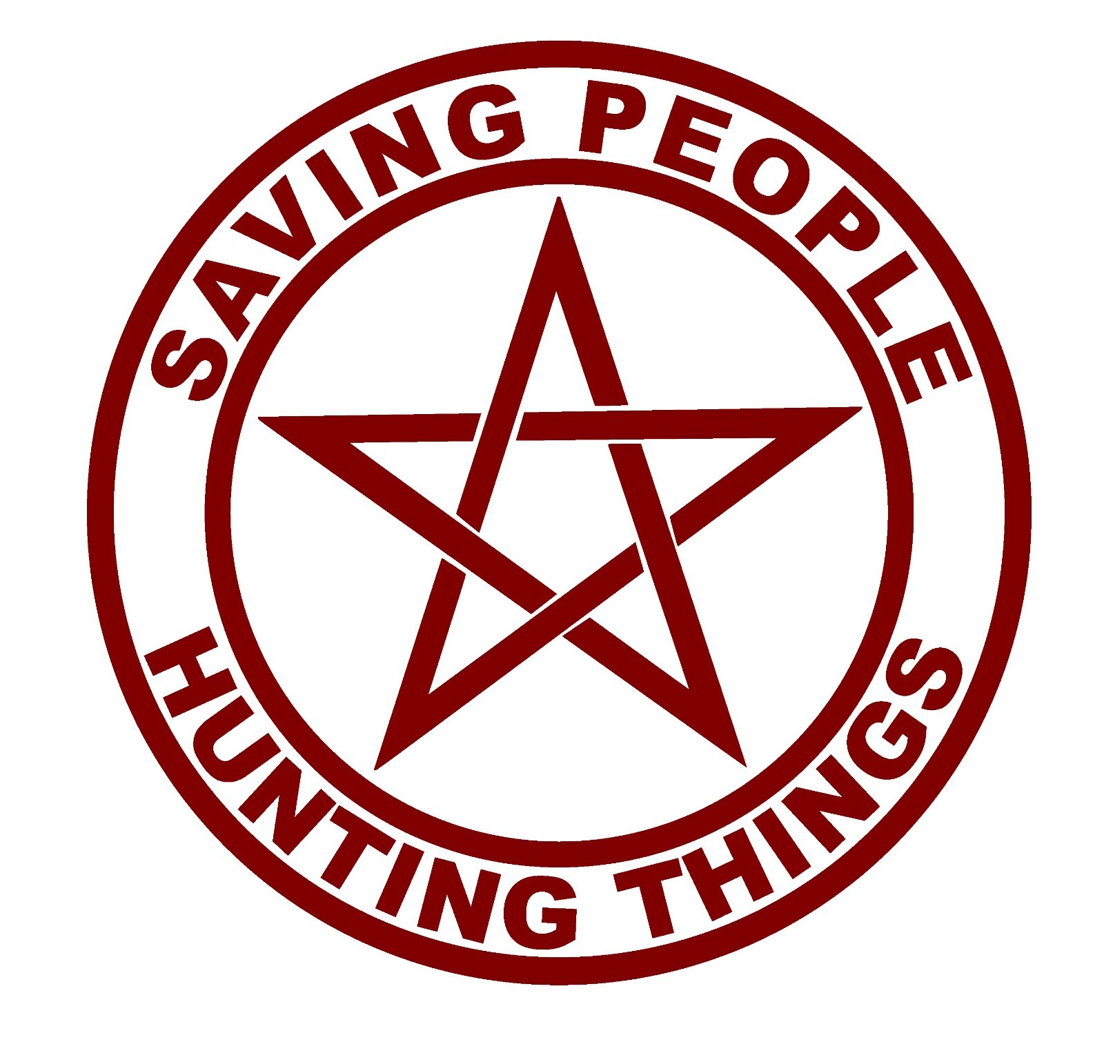 Saving People Hunting Things Supernatural Vinyl Decal with pentacle, free ship