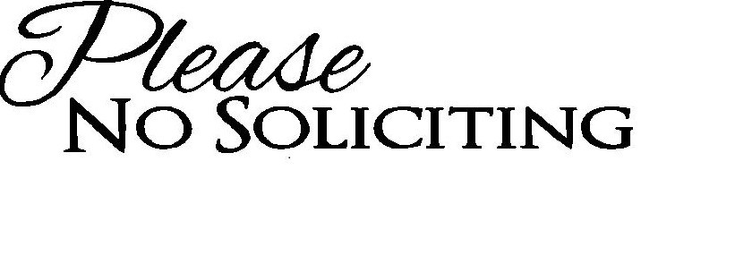 Please No Soliciting Sign Vinyl Decal Sticker – Script – Front Door Window