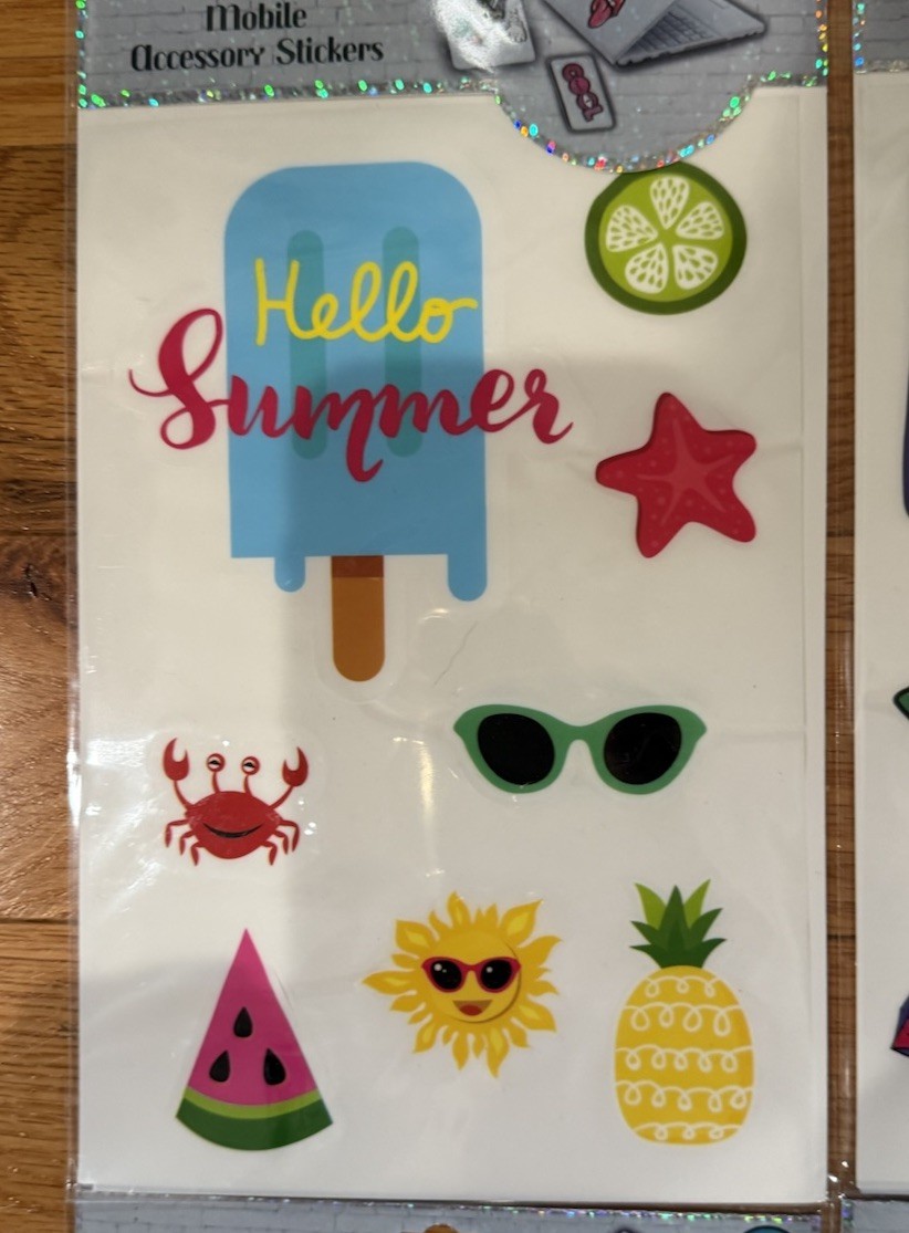 Pop Shop Mobile Accessory Stickers Tiger Pizza 8pc Lot Of 4