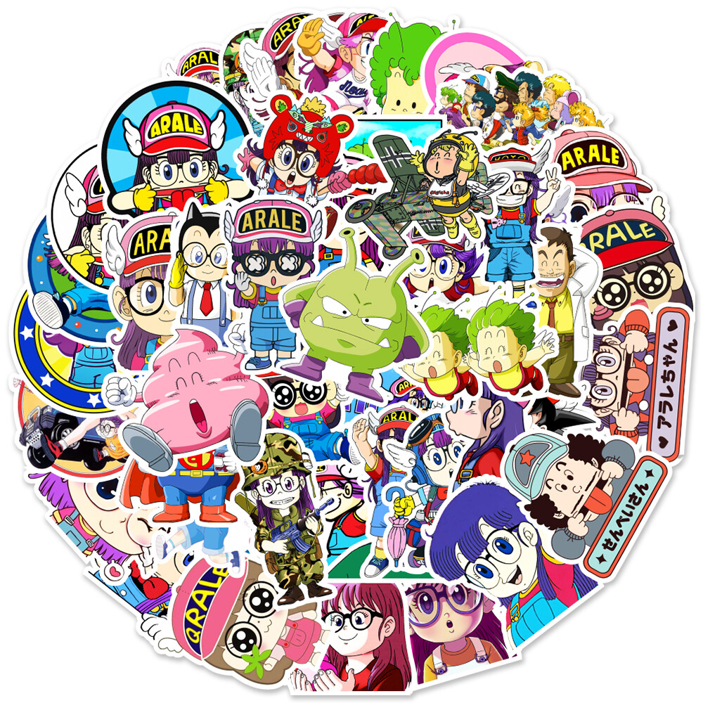 50 Pcs Stickers Dr Slump Arale Anime Skateboard Fridge Phone Car Laptop Vinyl