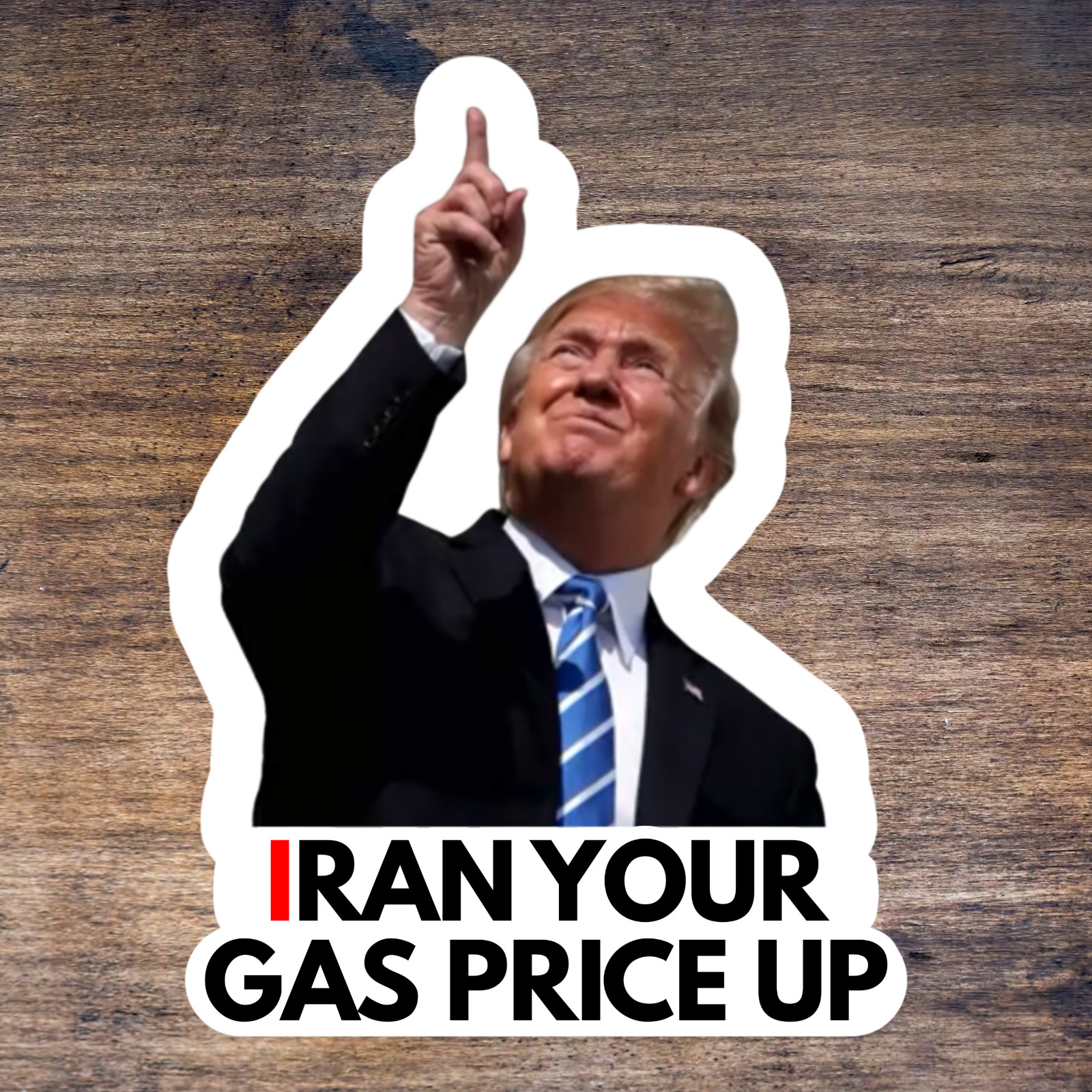100 Trump Stickers "IRAN YOUR GAS PRICE UP" Gas Pump Waterproof Vinyl NEW 1.5"