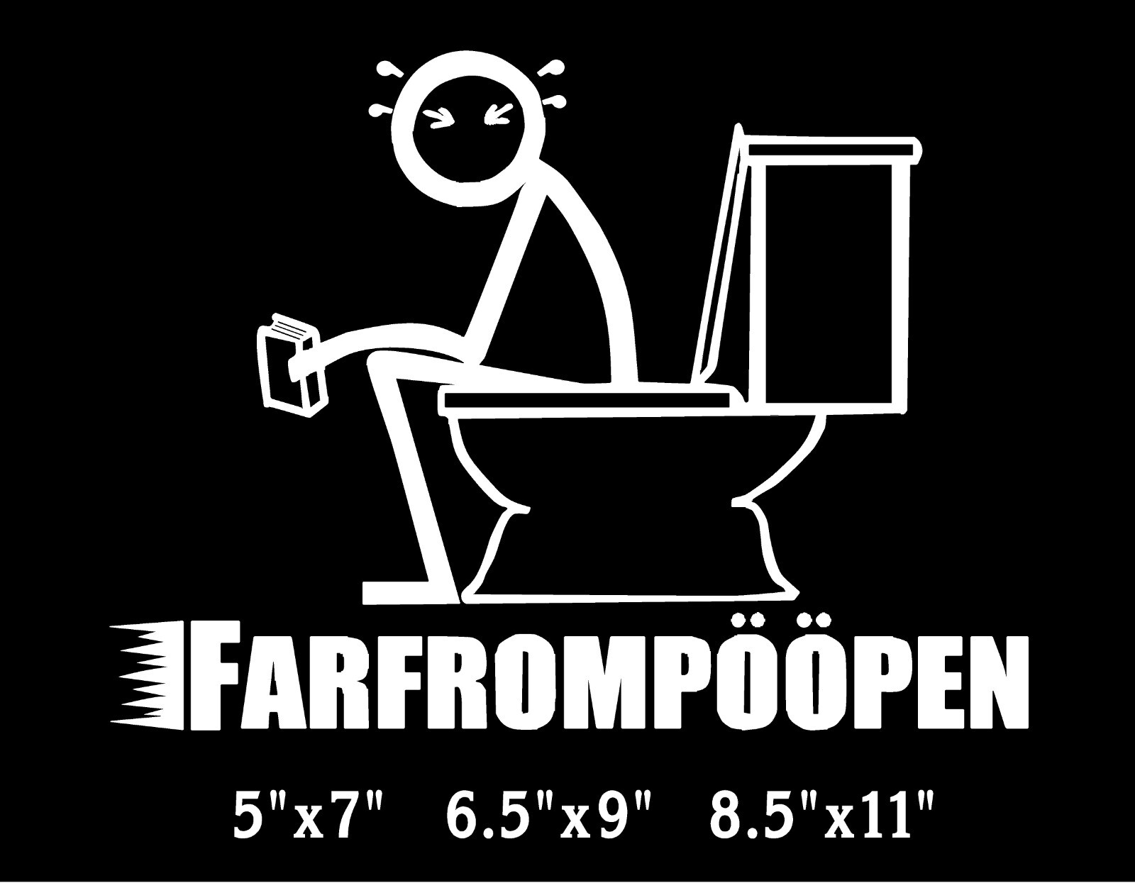 FarfromPoopen Decal Stick Person Constipated funny window vinyl sticker
