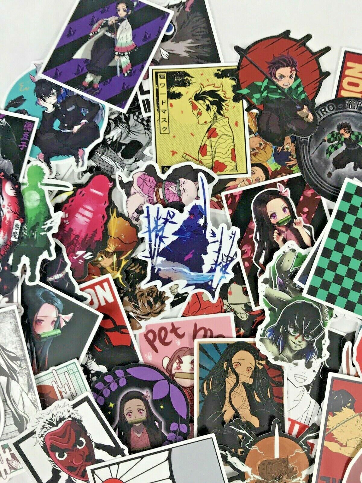 100pc Demon Slayer Jump Comics Anime Phone Laptop Wall Decal Peeker Sticker Pack