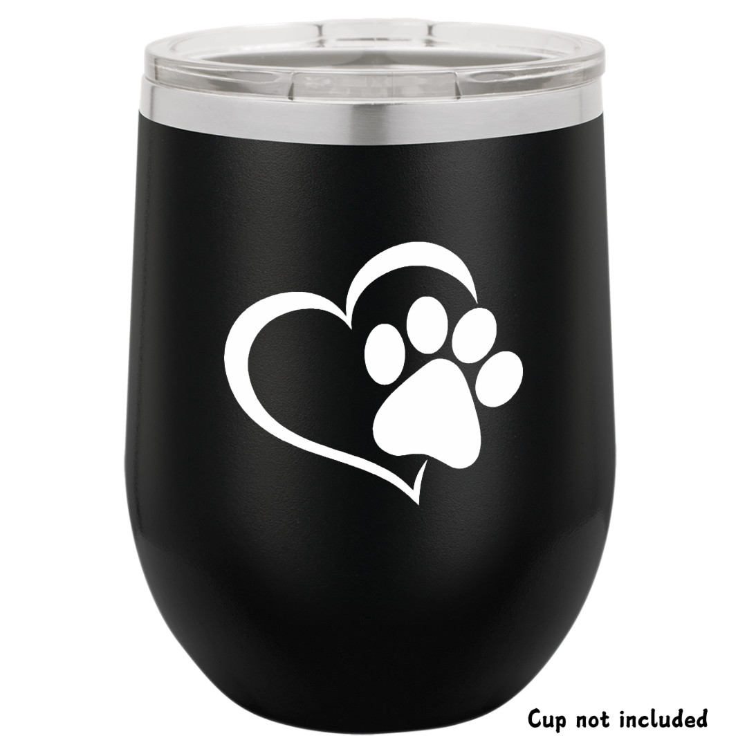 Heart Paw Print Pet Cat Dog Vinyl Decal – Vet Tech, Window, Car, Laptop, Love