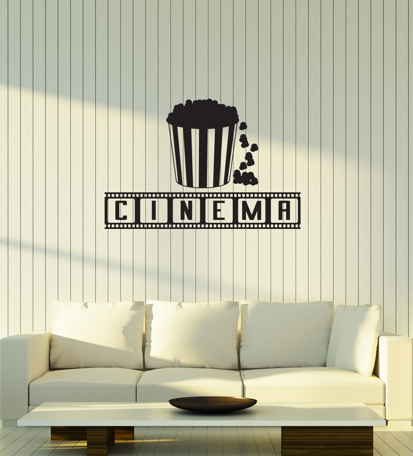 Vinyl Wall Decal Cinema Room Popcorn Movie Lover Film Room Stickers (ig6082)