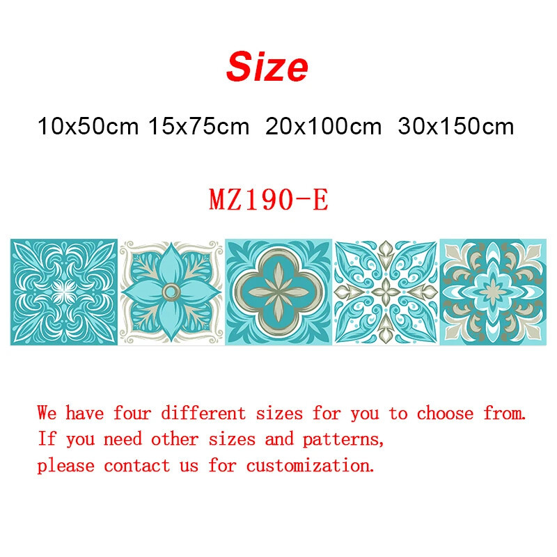 5pcs Wall Sticker Ceramic Glossy Surface Kitchen Bathroom Wallpaper Waterproof