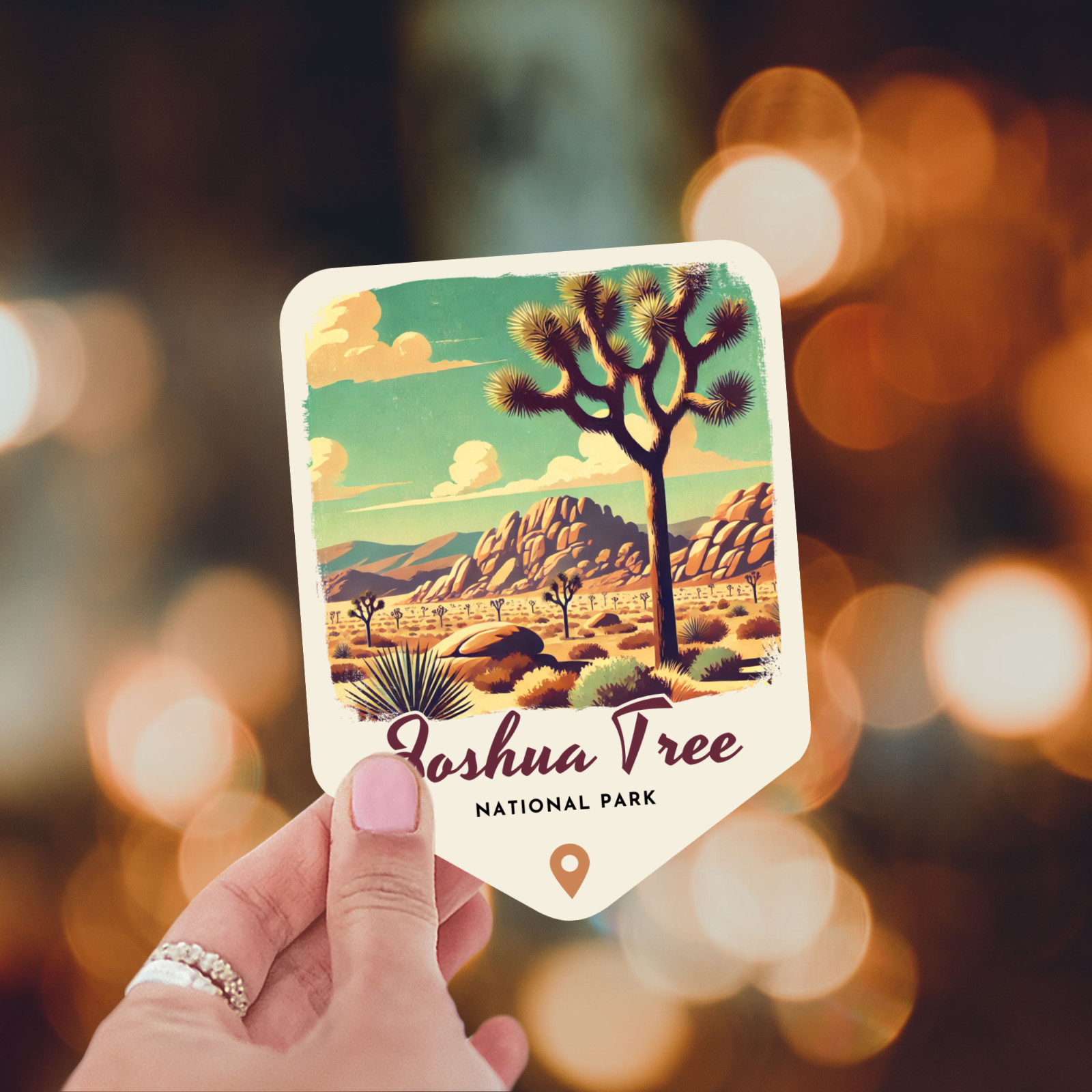 Joshua Tree National Park California Sticker Retro Style Waterproof Vinyl Decal