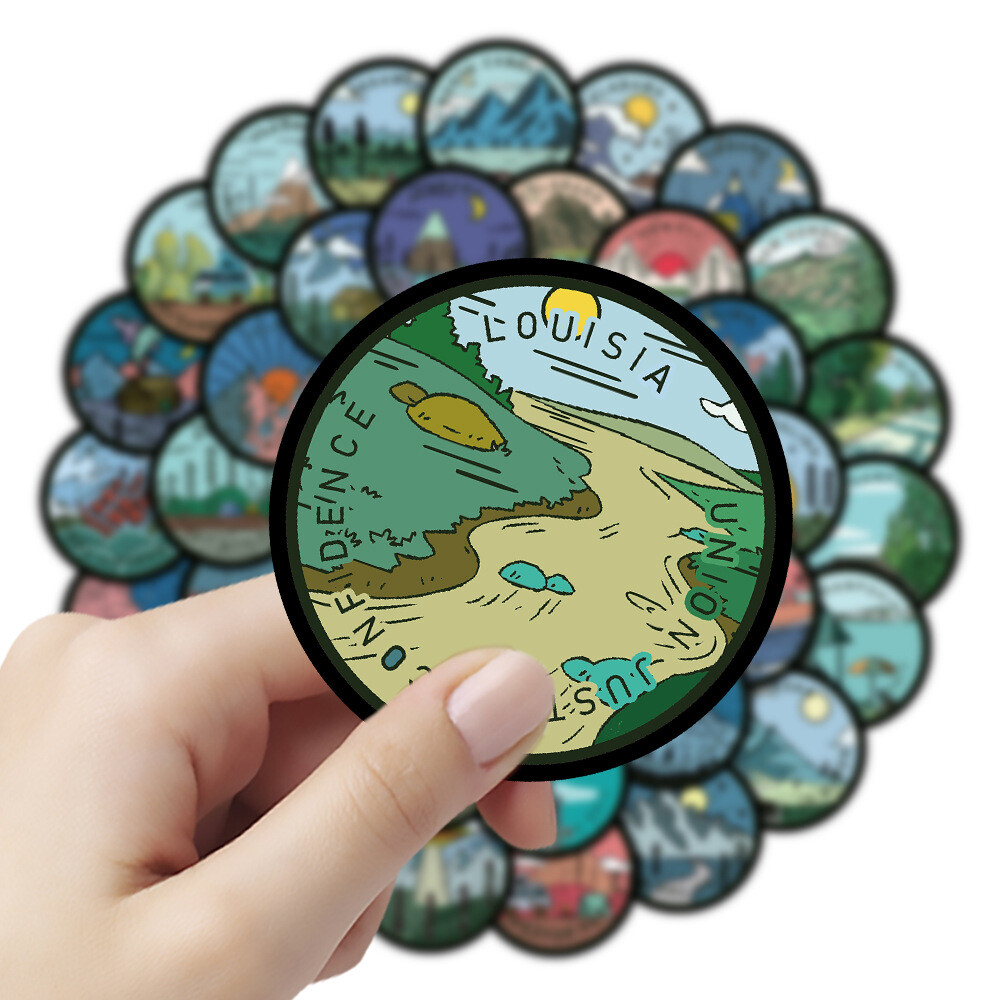 120Pcs US Map States Stickers for Kids Water Bottle Waterproof Scrapbooking