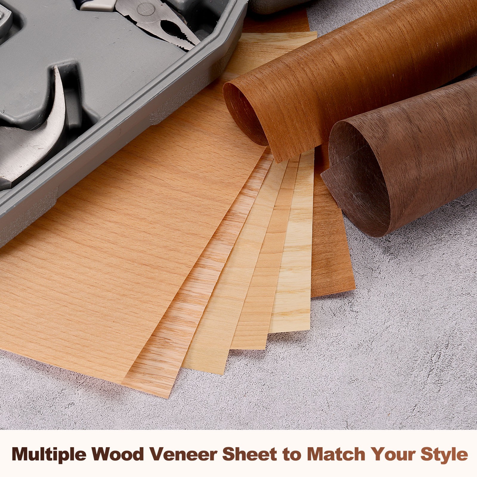 12 Pcs Real Wood Veneer Sheets, 7.9" x 7.9" Laminate Wood Boards (Black Walnut)
