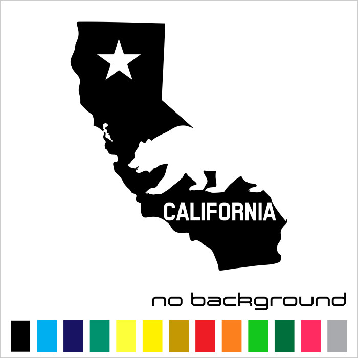 California State Sticker Vinyl Decal – Map CA Republic Flag LA Wall Car Window
