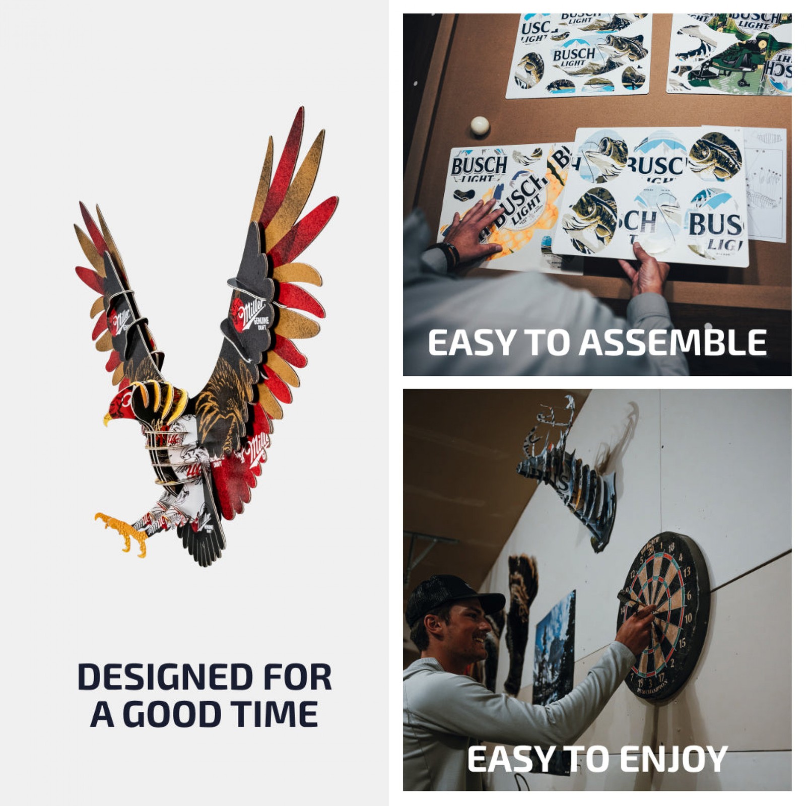 Miller Genuine Draft Cardboard Eagle Mount Multi-Color
