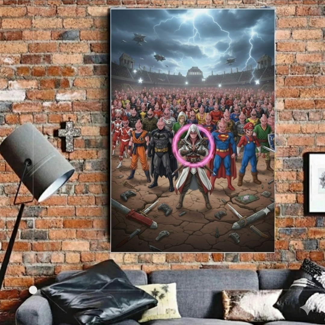 Cotton Canvas Pop Culture Poster Collection Majin Bu Multiverse Cloning Hero Fan