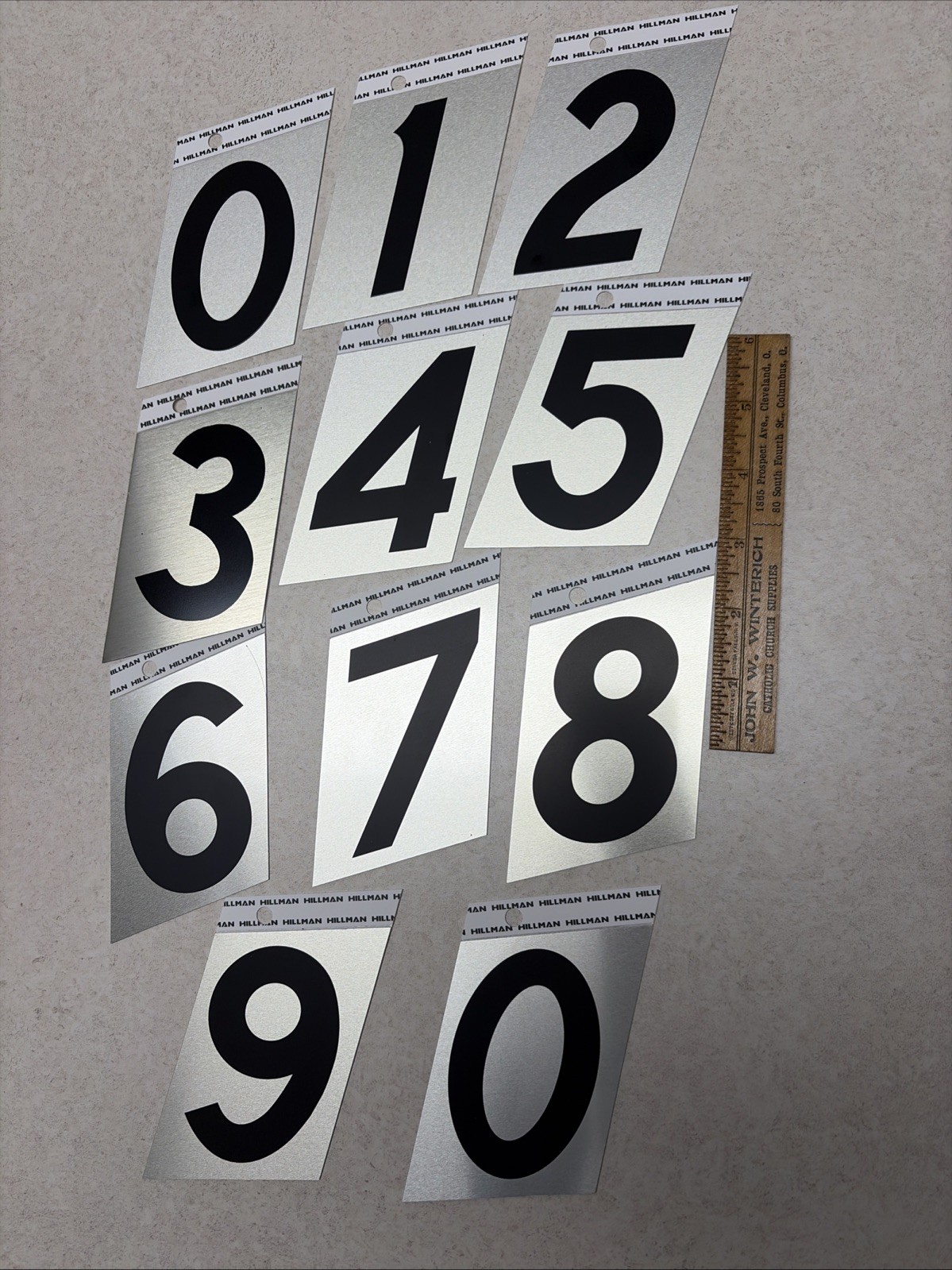 Hillman 3-Inch metal slanted Adhesive house mailbox Numbers YOU PICK EACH