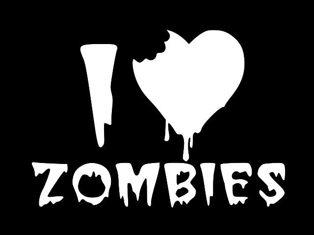 I LOVE ZOMBIES Vinyl Decal Car Wall Window Sticker CHOOSE SIZE COLOR