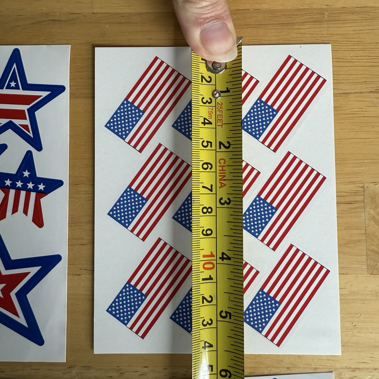 United States American USA Flag Stickers Stars Patriotic Red White & Blue Read