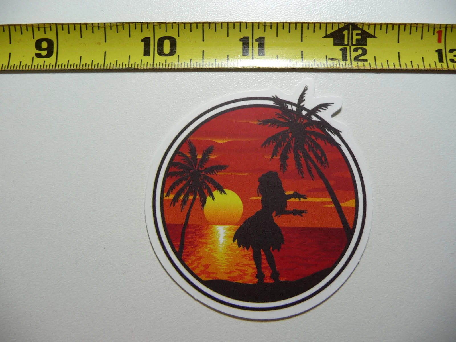 HAWAII HULA DANCER SUNSET SMALL STICKER DECAL VACATION TRIP FUNNY