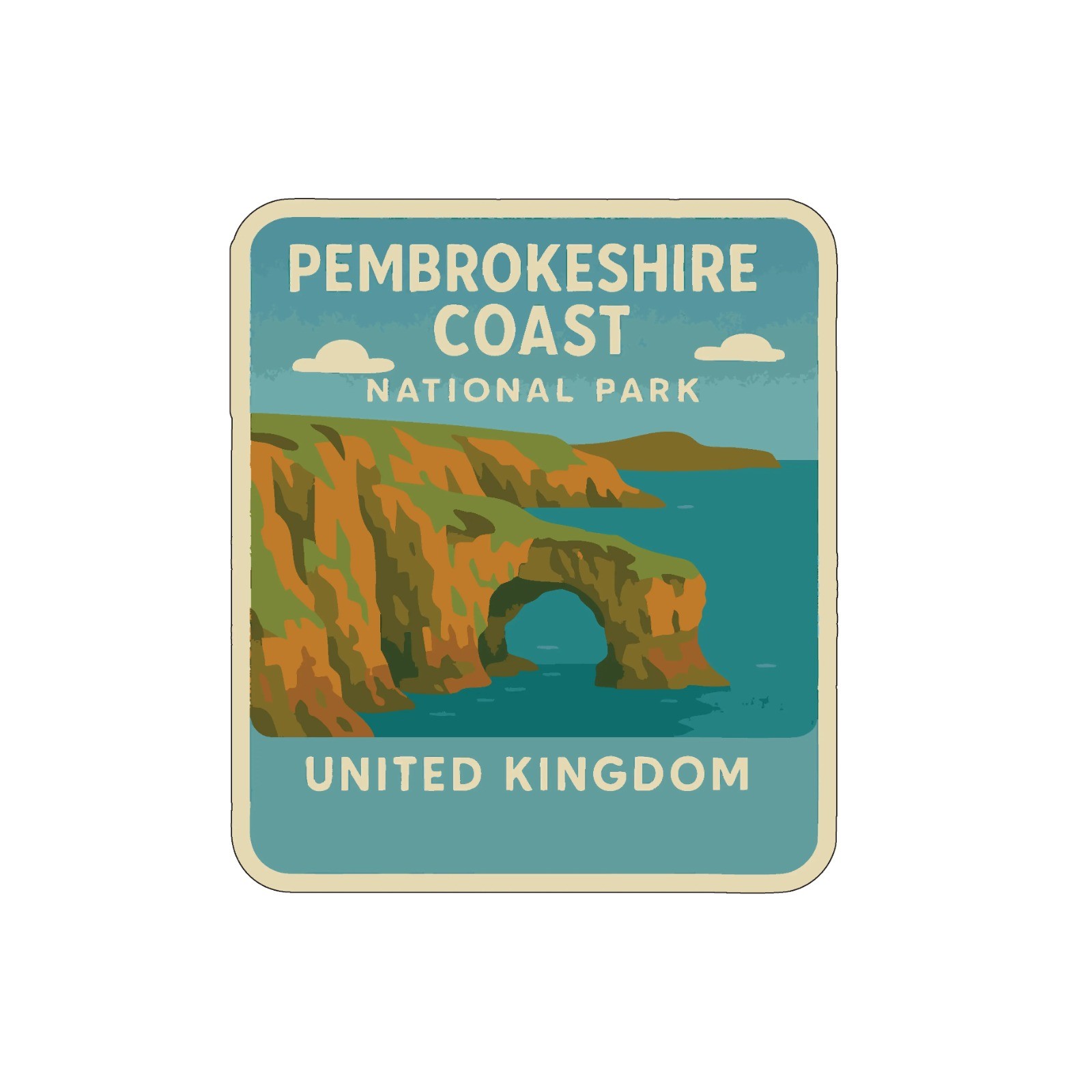 Pembrokeshire Coast United Kingdom National Park Sticker Decal Vinyl Die-Cut