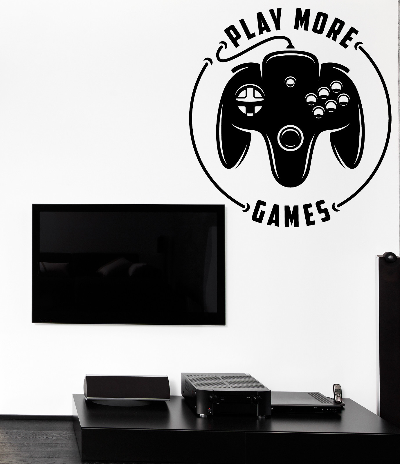 Wall Vinyl Decal Game Console Play More Game Decor for the Games Room z4751