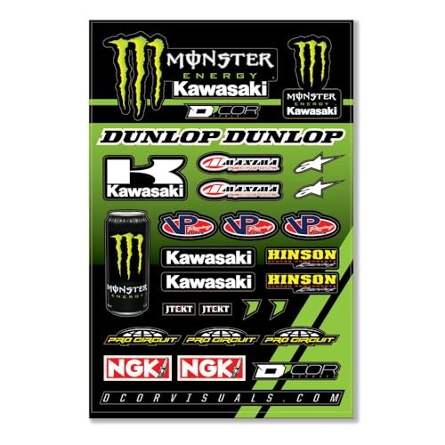 Racing Decal Sheet – Compatible with Monster Kawasaki – 12mil Vinyl Graphics