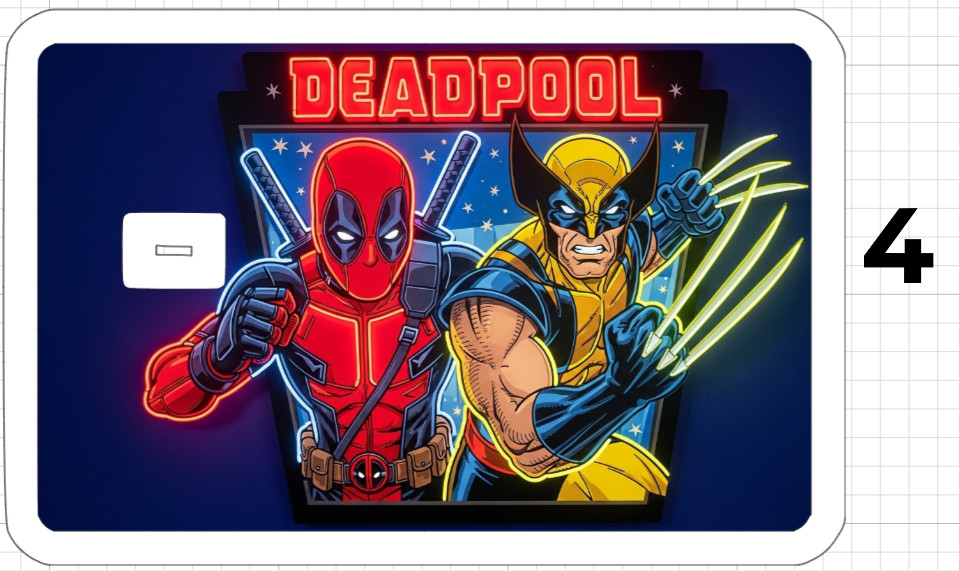 Spider-man Wolverine Deadpool Credit Debit ATM Card Skin Sticker Marvel Neon