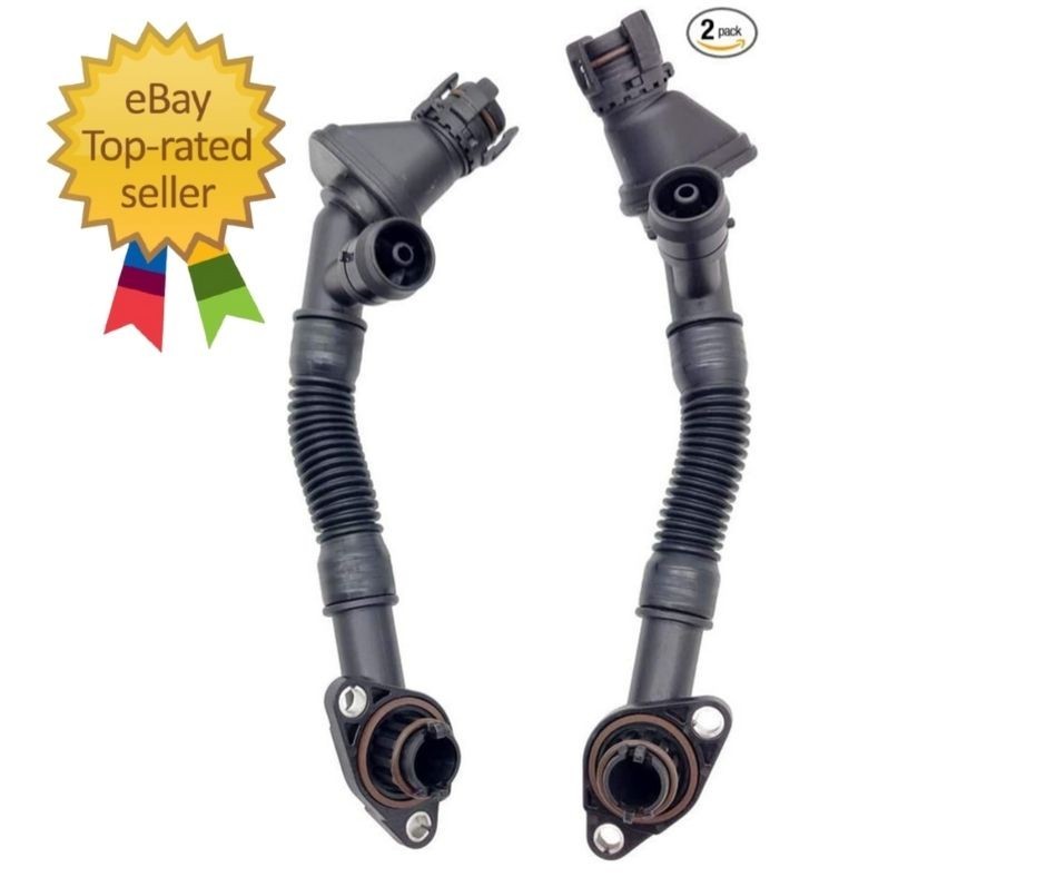 Set of 2 Crankcase Vent Hose Left and Right N63 pcv for BMW 550i 650i 750i X5 X6