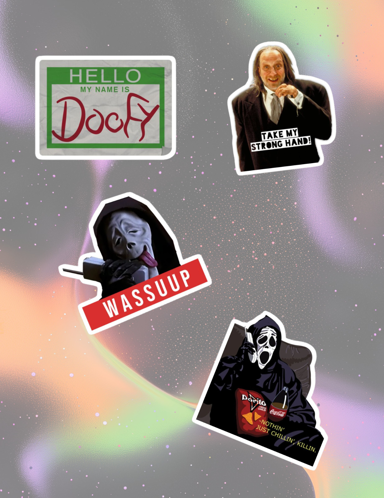 Scary Movie Horror Comedy 4pc Sticker Pack