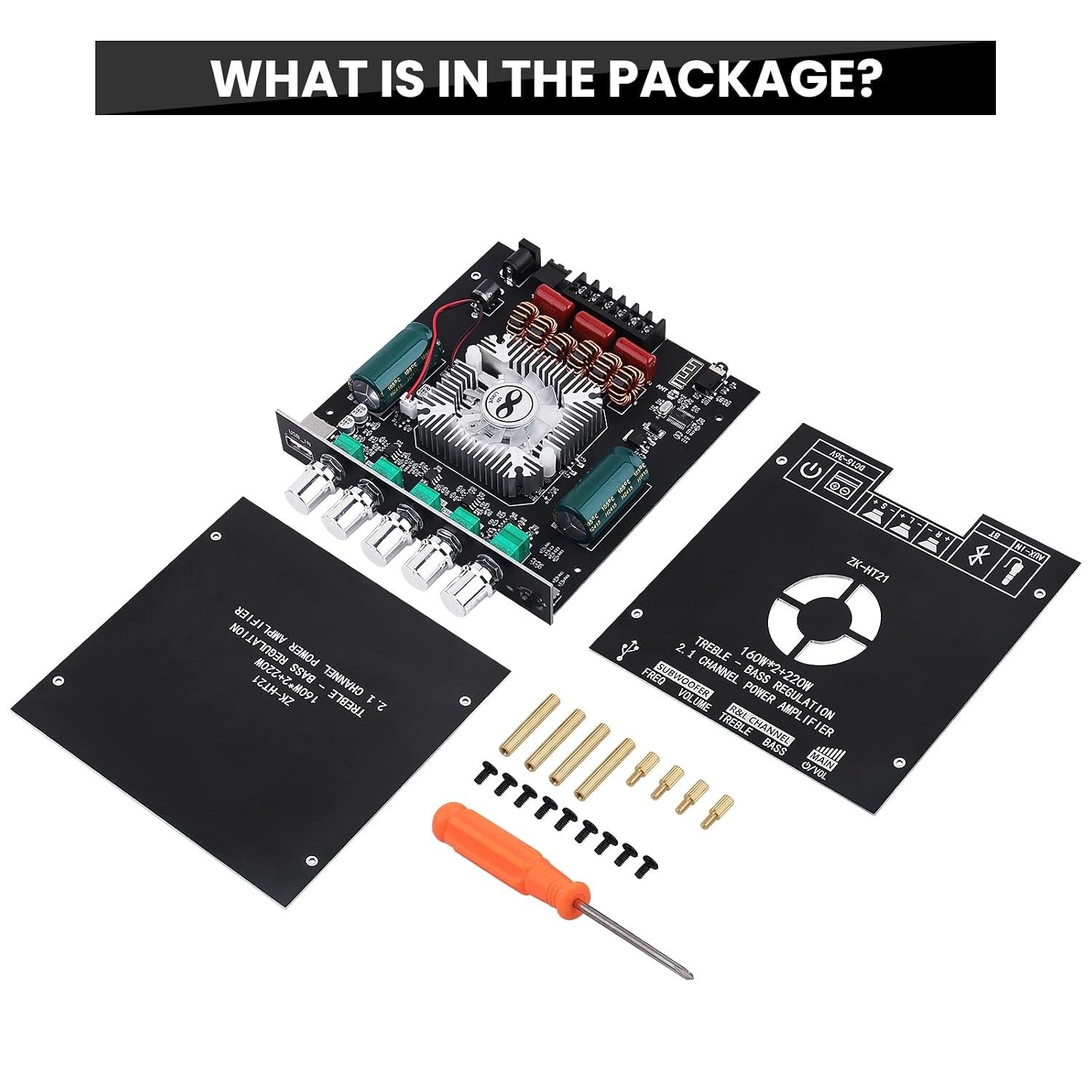 ZK-HT21 Bluetooth Amplifier Board 160W×2+220W Subwoofer 2.1 Channel Audio Amplif