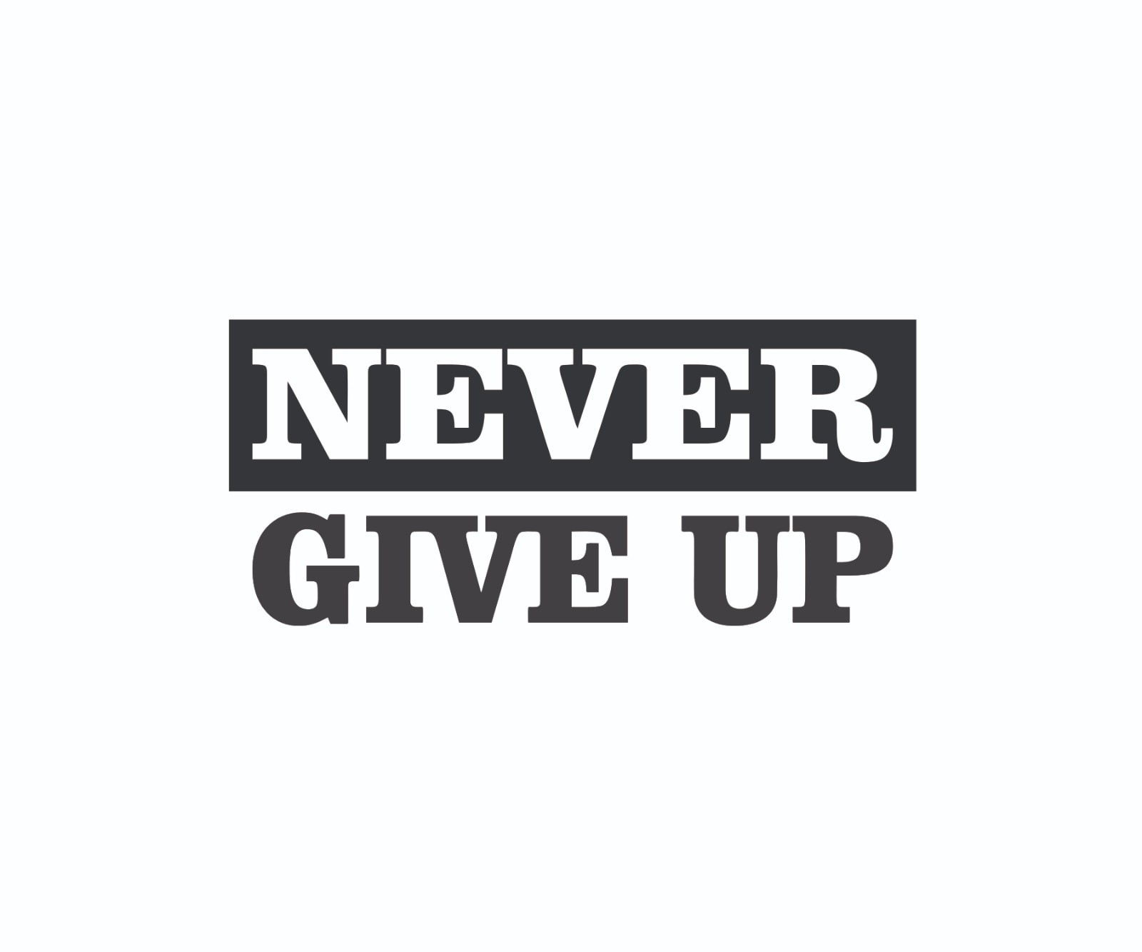 NEVER GIVE UP Vinyl Decal Sticker Motivational Quote Truck Window Weatherproof