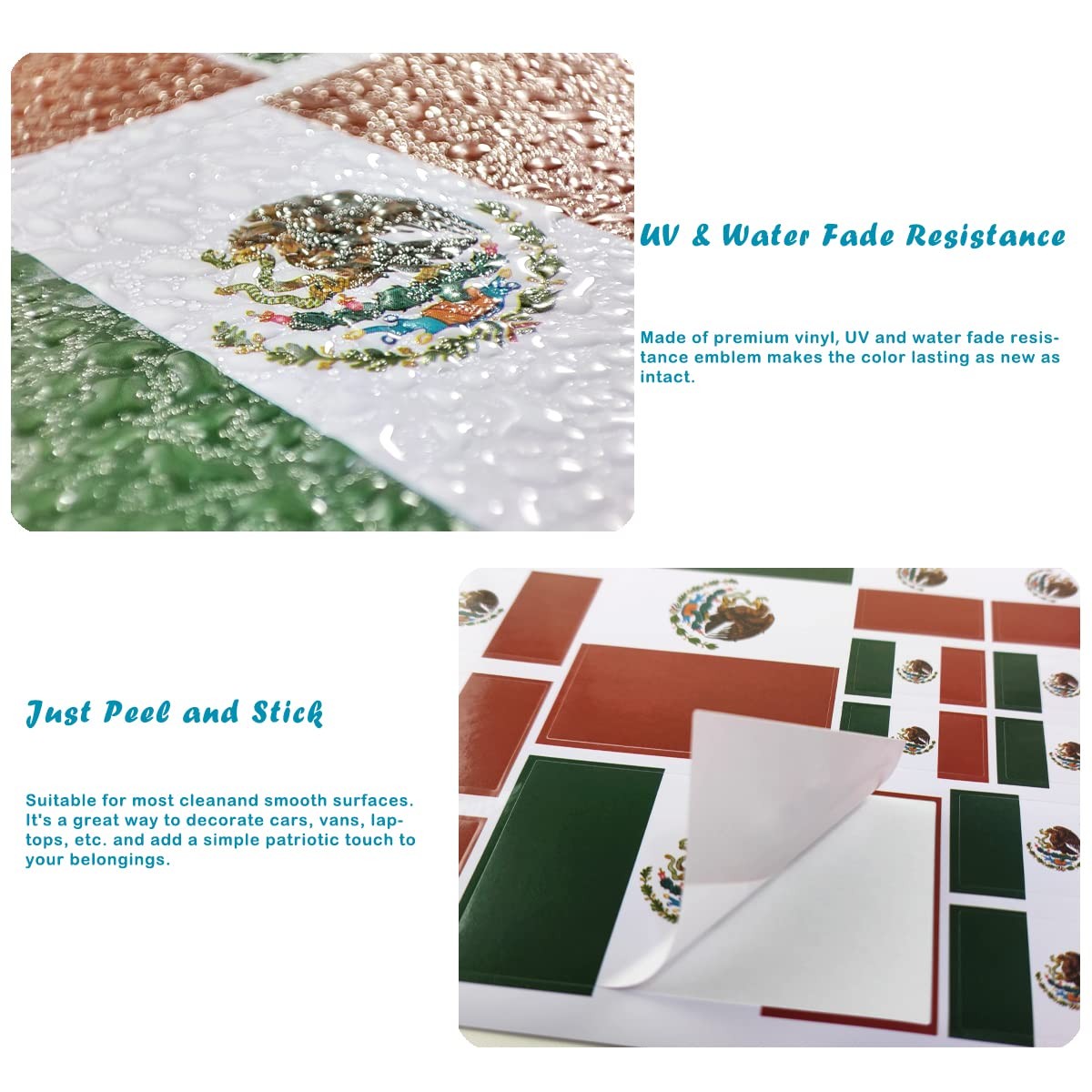Mexico Flag Sticker Mexican Decal in Multiple Sizes 3 Pack 11.7 x 8.3 Inches