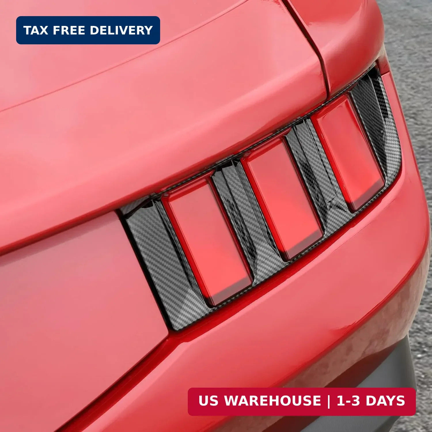 RT-TCZ Carbon Fiber Tail Light Cover for Ford Mustang 2024-2025 Lamp Trim