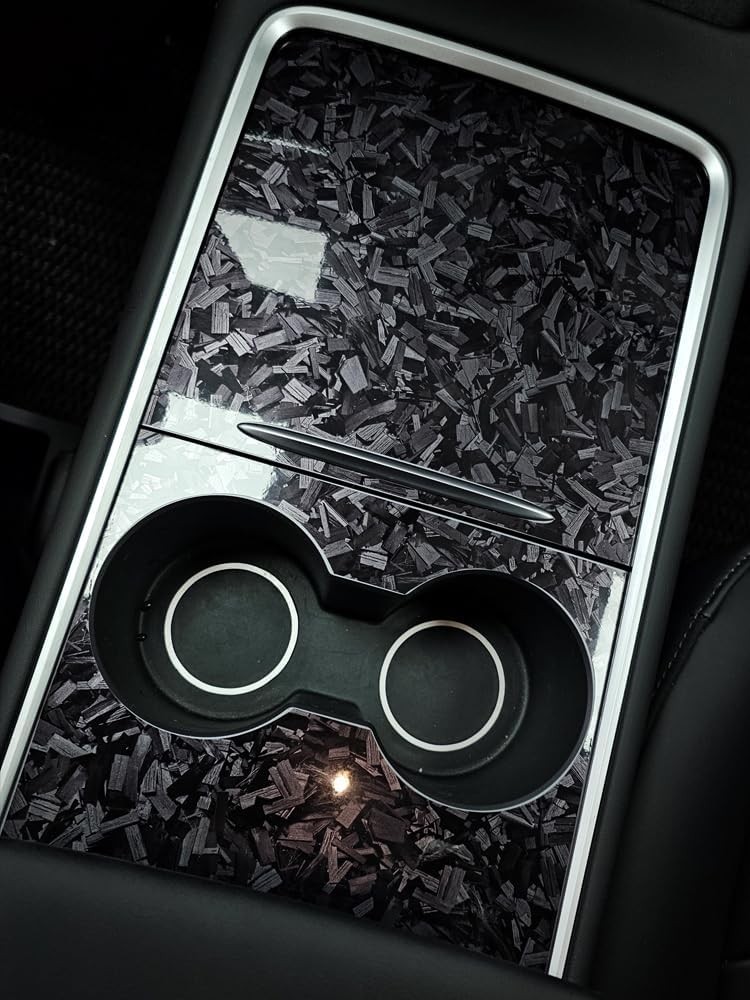Forged Gloss Carbon Fiber Black Vinyl Wrap Roll Air Release Sticker Sheet Film D